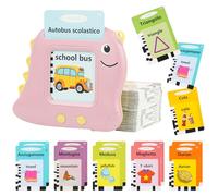 AYESY Tarjetas Flash Parlantes, 224 Palabras Tarjetas Didácticas Parlantes Juguetes de Aprendizaje, Juguetes Educativos Audibles Niños para Niños Pequeños 1-6 Años, Rosa(Inglés/Italiano/Bilingüe)