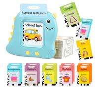 AYESY Tarjetas Flash Parlantes, 224 Palabras Tarjetas Didácticas Parlantes Juguetes de Aprendizaje, Juguetes Educativos Audibles Niños para Niños Pequeños 1-6 Años, Azul (Inglés/Italiano/Bilingüe)