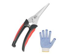 AYESY Tijeras de Podar, Tijeras de Jardinería Profesionales con Guantes Antideslizantes,Afiladas,Tijera Recta con Cierre de Seguridad y Asa Antideslizante para Ramas,Plantas,Cortar,Ligero y Duradero