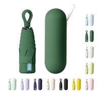 AYEUPZ Paraguas Plegable Mini,Paraguas Plegable Automático, Miniparaguas compacto de viaje, doble barra de soporte para mayor estabilidad, cartera con funda, paraguas pequeño compacto UV