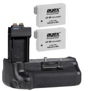 ayex BG-10997 - Empuñadura de repuesto genérica con 2 baterías LP-E8 para cámara digital Canon EOS 550D y 600D