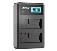 ayex Cargador USB Dual para baterías Canon LP-E8, por Ejemplo, EOS 700D 650D 600D 550D Carga Mediante USB Enchufe a por Ejemplo portátil o Power Bank con Pantalla LCD iluminada integrada para
