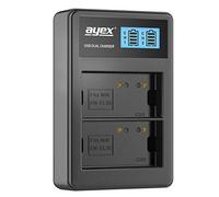 ayex Cargador USB dual para baterías Nikon Li-Ion tipo EN-EL3e - Carga a través de enchufe USB, portátil, Power Bank o PC - Pantalla LCD con indicador de carga