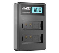 ayex Cargador USB dual para Canon LP-E10 EOS 1100D 1200D Rebel T3 Kiss X50, carga a través de USB enchufe a ordenador portátil o banco de energía con pantalla LCD iluminada integrada con indicador de carga