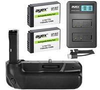 ayex - Empuñadura de batería AX de 800d para Canon EOS 800d (Similar a BG de 1 x) + 2 x Ayex batería lp-e17 + USB Cargador Dual