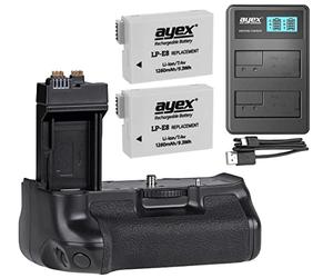 ayex Empuñadura de batería Compatible con Canon EOS 700D 650D 600D 550D + 2 baterías LP-E8 + Cargador Dual USB Juego de Accesorios similares a BG-E8