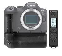 ayex Empuñadura de batería compatible con Canon EOS R5 R6 R6 Mark II como BG-R10 + temporizador remoto disparador + 2 baterías LP-E6NH