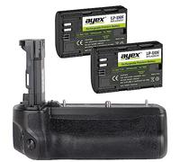 ayex Empuñadura de batería compatible con Canon EOS R5 y R6 como BG-R10, incluye 2 baterías LP-E6N, mango compacto para un agarre cómodo y seguro, ergonómico y resistente