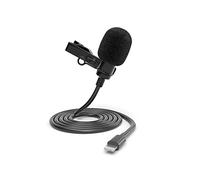 ayex Lavalier - Micrófono para iPhone y iPad (con protección contra el viento y la abrazadera, perfecto para entrevistas, vlogging, reuniones, directos, etc.