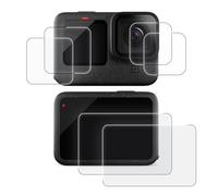 ayex Protector de pantalla y objetivo compatible con GoPro Hero 12, 11, 10, 9-2 unidades, cristal templado 9H, juego de protección completa, 2 unidades