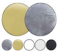 Ayex - Set de reflectores, Color Dorado, Plata, Negro, Blanco, con difusor