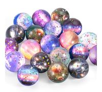 Ayfjovs Paquete de 20 bolas hinchables con diseño de espacio estrellado, bolas de goma de 32 mm, para fiestas temáticas espaciales, rellenos de bolsas de regalo, rellenos de piñata, premios de aula y