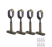 AYGCI 4 Piezas Soporte para Barra de Cortinas Soportes Ovalada Ajustables de Techo Soporte de Riel de Armario Brida de Tubería Toma de Barra para Baño Armario