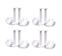 AYGCI Soportes de Barra de Cortina Doble 4 Piezas Soportes de Montaje en Techo de Aleación de Aluminio con Tornillos de Fijación para el Hogar Dormitorio Armario Oficina (Matt White)