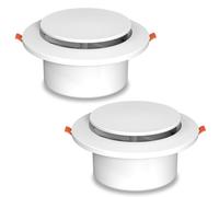 Aygrochy Blanco Válvula de disco ABS X2 de 100mm, Rejilla de ventilación de pared ajustable engrosada Cubierta de ventilación para ventilador de extracción, ventilador de conducto, dormitorio, baño