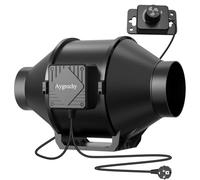 Aygrochy de 100 mm Ventilador de conducto ajustable, motor EC trifásico con controlador de velocidad para ventilación, adecuado para carpas de cultivo, cajas de propagación, invernaderos, hidroponía