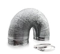 Aygrochy Manguera de aluminio de 100 mm, 5 metros, tubo de aluminio, manguera de salida de aire de aluminio para campana extractora, ventilador de tubo