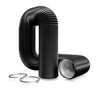 Aygrochy Manguera de ventilación de PVC de 100 mm, tubo de aluminio de 3 metros, manguera de aluminio flexible para campana extractora, ventilador de tubo