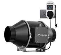 Aygrochy Ventilador de tubo EC de 100 mm, regulable, silencioso, para salida de aire, enchufe con temporizador, seguimiento, sensor de temperatura y sensor de humedad, para jardín de invierno, tiendas