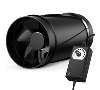 Aygrochy Ventilador Extractor de aire 100 mm, 7 W 221 m³/h Extractor de aire de ventilación con controlador de velocidad variable, aireador extractor de humedad para bodegas, garajes, tienda de