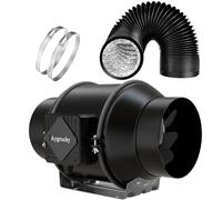 Aygrochy Ventilador Extractor de Aire 150mm con manguera, ventilador de escape con motor EC trifásico para Baño, Sótano, Garaje, Cocina, Tente de Culture Hydroponique