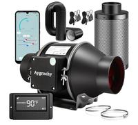 Aygrochy Wifi App Extractor de aire kit 100mm, Ventilador en línea Kit para cultivo, con filtro de carbón y manguera de extracción para carpas de cultivo, tienda de cultivo hidropónico