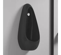 AYHARYLH Urinario De Cerámica para Adultos, Montado En La Pared, A Prueba De Derrames, con Descarga Comercial, con Sensor Inteligente Y Forma De Gota(Nero)