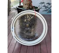 AYHARYLH Ventana Giratoria 360 ° Ventana de cobertizo de Vidrio Templado Circular giratoria,Hogar Ventilación iluminación redondear Ventanilla, for Cobertizos, Gallineros(Wit,40cm/15.7in)