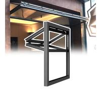 AYHARYLH Ventana Plegable para Concesiones con Vidrio y Cerradura, Ventanas Corredizas Pequeñas de Aluminio con Elevación Vertical, para Puestos de Venta(Nero,WxH: 20x36in/51x91cm)