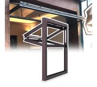 AYHARYLH Ventana Plegable para Concesiones con Vidrio y Cerradura, Ventanas Corredizas Pequeñas de Aluminio con Elevación Vertical, para Puestos de Venta(Brown,WxH: 16x36in/41x91cm)