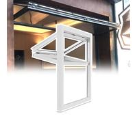 AYHARYLH Ventana Plegable para Concesiones con Vidrio y Cerradura, Ventanas Corredizas Pequeñas de Aluminio con Elevación Vertical, para Puestos de Venta(Wit,WxH: 30x32in/76x81cm)