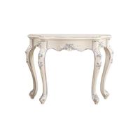 AYHARYLH Vintage Console Table with Floral Carving, White Narrow Entryway with Legs For Living Room, Stable Sofa For Hallway, Bedroom(Silver,118cm/46.5in)