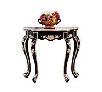 AYHARYLH Vintage Console Table with Floral Carving, White Narrow Entryway with Legs For Living Room, Stable Sofa For Hallway, Bedroom(Nero,128cm/50.4in)