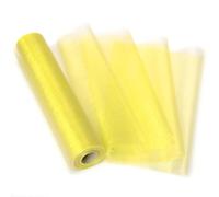 AYHUIP Rollo de Organza Transparente, 25M x 29cm, Tela DIY, Marco para Silla Dorada para Boda, Lazos, Camino de Mesa, botín, decoración para Fiesta de Halloween y Ducha
