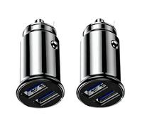 AYHYHLJZJ 2 adaptadores de encendedor de cigarrillos USB duales de 15 W, cargador de coche, ultracompacto, 5 V/3,1 A, carga rápida para iPhone 17/16/15/14/13/Pro Max, Android, Huawei (negro)