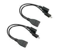 AYHYHLJZJ 2 Piezas Cable OTG Micro USB a USB, Adaptador OTG 2 en 1 con Alimentación y Datos para Fire TV Stick, Chromecast, Raspberry Pi Zero, PlayStation Classic, Android, Mandos y Periféricos USB