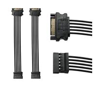 AYHYHLJZJ 2PCS Cable SATA de Alimentación, Multipuerto Cable Sata Macho Hembra de 15 Pines, Extensión para HDD, SSD y Unidades Ópticas, Longitud 20 cm