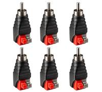 AYHYHLJZJ 6 piezas RCA a altavoz adaptador, adaptador Cinch para subwoofers, compatible con subwoofers, conectores RCA con 2 terminales de tornillo de vídeo Audio muelle prensa tipo balun