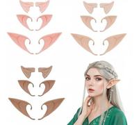 AYHYHLJZJ 9 pares de orejas de elfo en 3 tamaños para adultos y niños, de látex suave, claro, rosa y oscuro, ideal para cosplay, eventos de Hobbit, Halloween y carnaval.