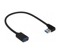AYHYHLJZJ Alargador USB 3.0 90 Grados USB-A, Cable Alargador USB Corto 30 cm, USB Macho a Hembra, Diseño en Ángulo Recto Ahorra Espacio para PC, Portátil, TV, PS4