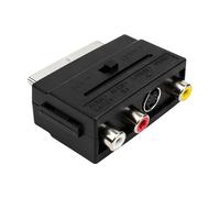 AYHYHLJZJ Convertidor Scart a 3 conectores RCA hembra con conmutador de entrada/salida para conexión de audio y vídeo AV, adaptador AV Cinch compatible con TV, DVD, grabadores, proyectores, con