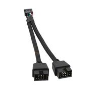 AYHYHLJZJ Divisor USB 2.0 de 9 pines para placa base USB, 9 pines Header a 2 x USB 2.0 hembra, conector de 9 pines, nailon trenzado, para placa base interna de ordenador, cable adaptador USB de 15 cm