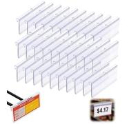 AYHYHLJZJ Kit 50 Portaprecios para balda de cristal 42x60mm, Etiquetas para precios, Etiquetas Transparentes, Porta Precios Tienda, Carteles para Precios, Portaprecios estantería, Portaetiquetas