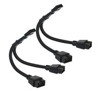 AYHYHLJZJ USB 2.0 9 Pin Splitter Placa base, USB 2.0 9 pines a doble cable de extensión, 2 piezas negro de nylon trenzado, USB Splitter Motherboard 1 a 2, USB Pin para ordenador PC Placa base