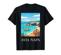 Ayia Napa Chipre Playa Costera Viajes Diseño Camiseta