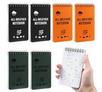 Ayicheyl 6 Piezas Libreta Pequeña Impermeable, A7 Cuaderno De Bolsillo Resistente Al Agua, Cuaderno Espiral Mini Block De Notas To Do List Notebook para Viajes, Escuela, Trabajo