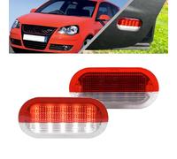 Ayikeiy Lot de 2 luces de cortesía de puerta LED blancas/rojas bajo luces de advertencia Compatible con VW Golf MK3 MK4 Jetta Beetle Touareg Polo Vento con Skoda Seat