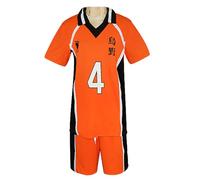 AYIMEIS Anime Haikyuu Cosplay Karasuno Jersey Set Camiseta y Pantalón Corto Disfraz de Yu Nishinoya Voleibol Club Uniforme Navidad Halloween Carnaval Fiesta Disfraz Deportivo