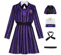 AYIMEIS Disfraz de Enid Sinclair para Niña Miércoles Season 2 Nevermore Academy Cosplay Enid Sinclair Uniformes Escolares Navidad Halloween Carnaval Fiesta Etapa Rendimiento Traje Chica 110-150