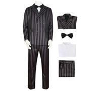 AYIMEIS Disfraz de Gomez Addams para Hombre Miércoles Cosplay Costume Disfraz Gomez Uniforme a Rayas Gótico Navidad Halloween Carnaval Fiesta Etapa Rendimiento Disfraces Traje Adulto